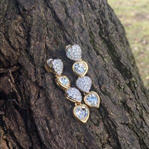 Swarovski Crystal and diamond Clip On Earrings